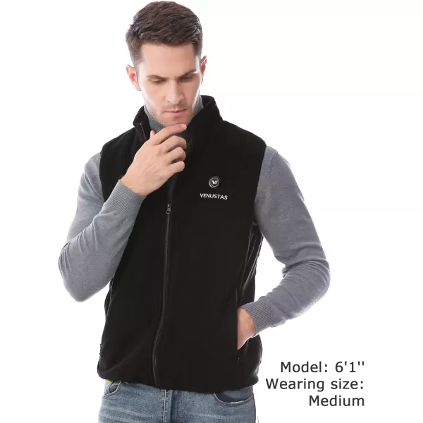 Venustas Men's Fleece Heated Vest with Battery Pack, Up to 20 Hours Runtime, Insulated Electric Vest For Winter Outdoors