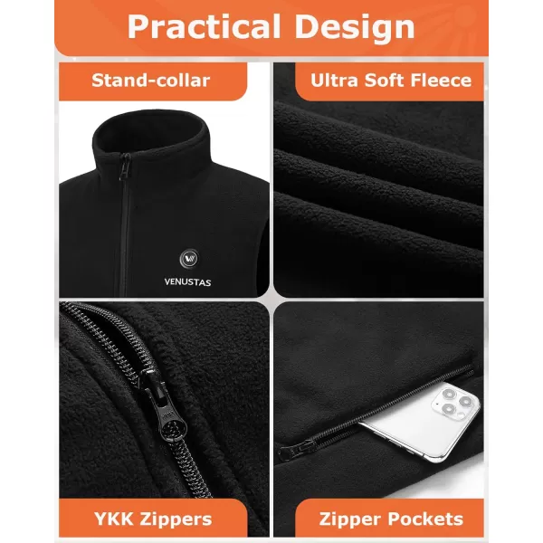 Venustas Men's Fleece Heated Vest with Battery Pack, Up to 20 Hours Runtime, Insulated Electric Vest For Winter Outdoors
