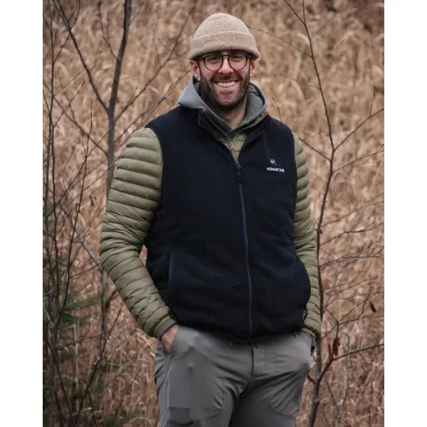 Venustas Men's Fleece Heated Vest with Battery Pack, Up to 20 Hours Runtime, Insulated Electric Vest For Winter Outdoors