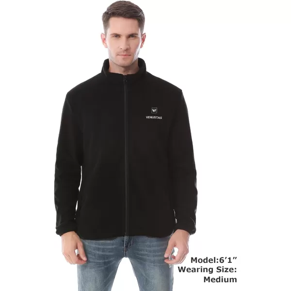 Venustas Mens Heated Jacket, Fleece with Battery Pack 7.4V, Premium Zippers