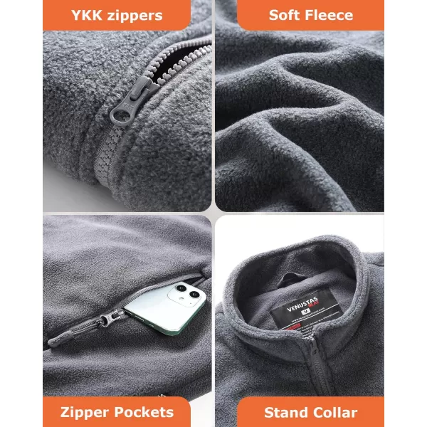 Venustas Mens Heated Jacket, Fleece with Battery Pack 7.4V, Premium Zippers