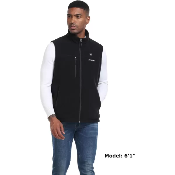 Venustas Men's Recycled Fleece Heated Vest with Battery Pack, Lightweight Insulated Electric Heated Vest