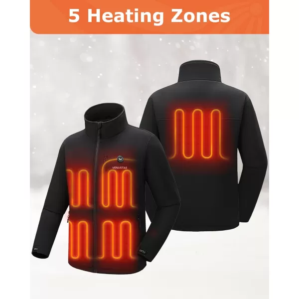 Venustas Softshell Heated Jacket for Men with Battery Pack, Water Repellent Electric Heated Coat