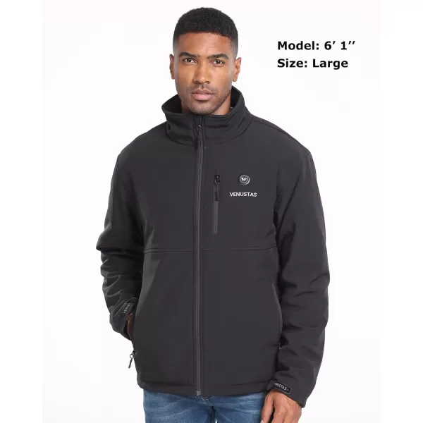 Venustas Softshell Heated Jacket for Men with Battery Pack, Water Repellent Electric Heated Coat