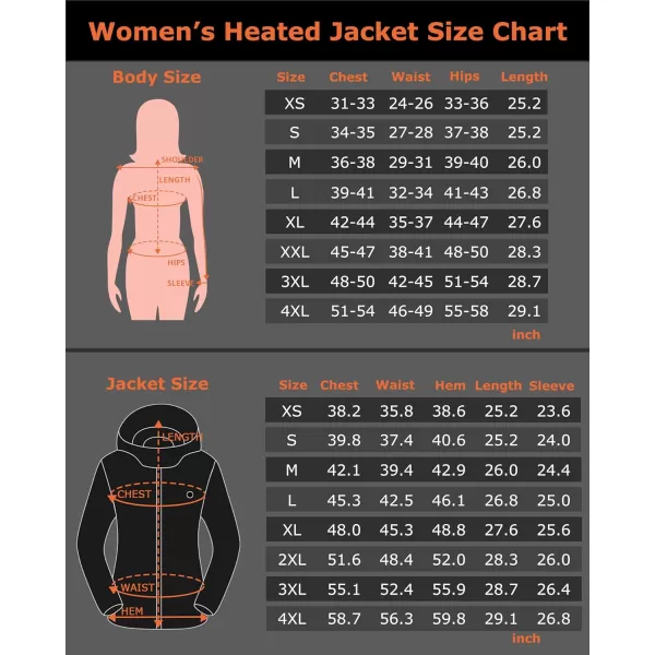 Venustas Women's Fleece Heated Jacket with Battery Pack 7.4V, 5 heating zones, Fleece Heated Coat with Premium Zippers