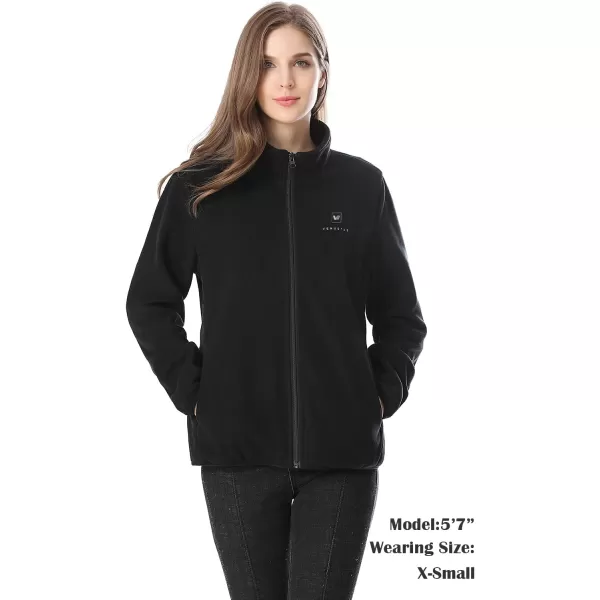 Venustas Women's Fleece Heated Jacket with Battery Pack 7.4V, 5 heating zones, Fleece Heated Coat with Premium Zippers