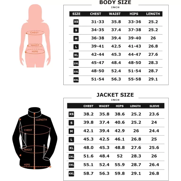 Venustas Women's Fleece Heated Jacket with Battery Pack 7.4V, 5 heating zones, Fleece Heated Coat with Premium Zippers