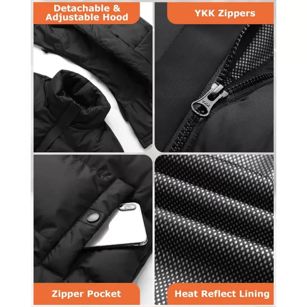 Venustas Women's Heated Down Jacket with Battery Pack 7.4V, Lightweight Heated Puffer Coat with Detachable Hood
