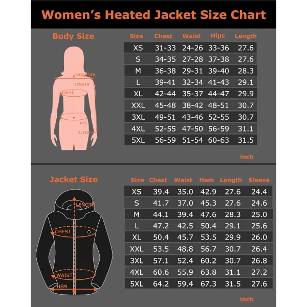 Venustas Women's Heated Jacket with Battery Pack 7.4V, Windproof Electric Insulated Coat with Detachable Hood Slim Fit