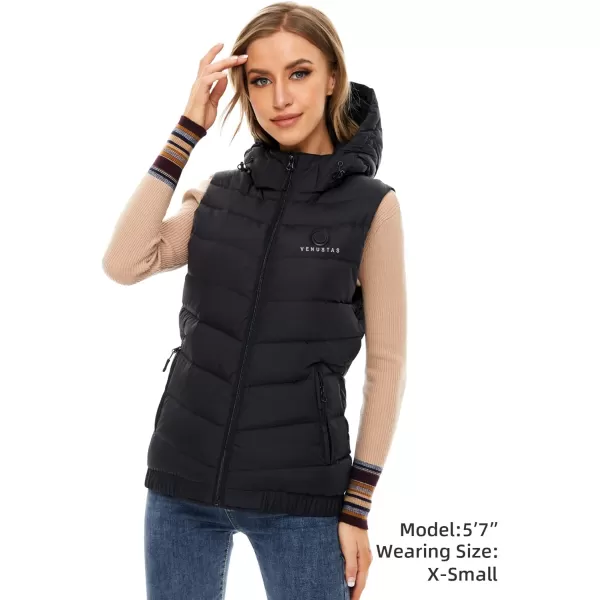 Venustas Women's Heated Vest with 90% Down and Removeable Hood, Lightweight Electric Down Vest with 7.4V Battery Pack