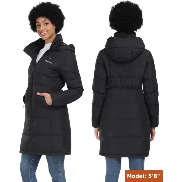 Venustas Women's Recycled Down Heated Jacket with Battery Pack, Winter Heated Puffer Coat with Detachable Hood