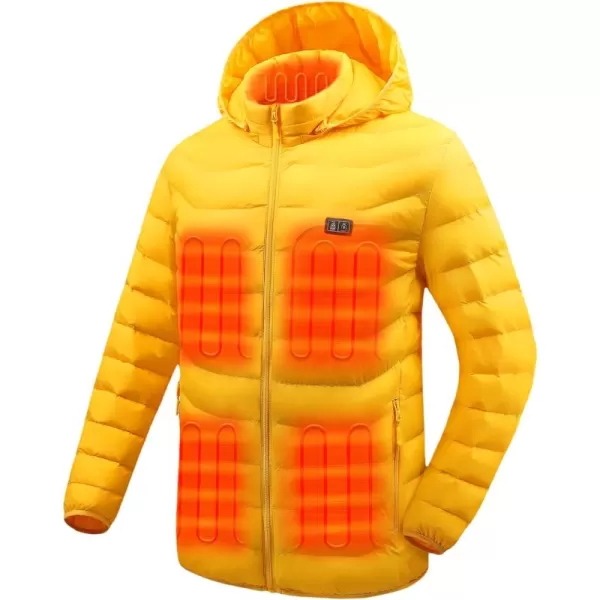 Venustas Heated Jacket with Battery Pack 7.4V , 6 heat zones, Heated Coat for Women and Men with Detachable Hood