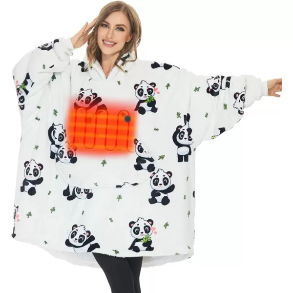 Venustas Heated Wearable Blanket Hoodie with Battery Pack 7.4V, Oversized Sherpa Blanket Hoodie Sweatshirt, Cozy Warm Soft