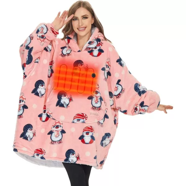 Venustas Heated Wearable Blanket Hoodie with Battery Pack 7.4V, Oversized Sherpa Blanket Hoodie Sweatshirt, Cozy Warm Soft