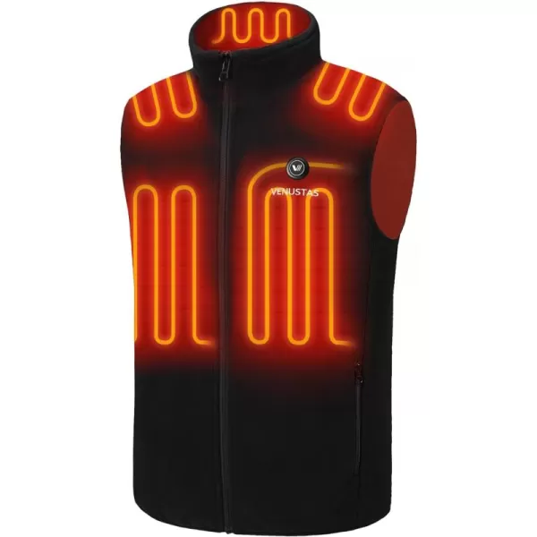 Venustas Men's Fleece Heated Vest with Battery Pack, Up to 20 Hours Runtime, Insulated Electric Vest For Winter Outdoors