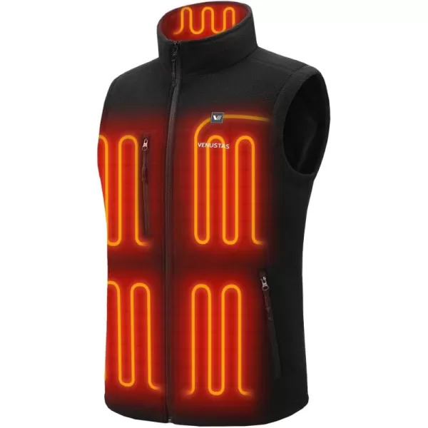 Venustas Men's Recycled Fleece Heated Vest with Battery Pack, Lightweight Insulated Electric Heated Vest