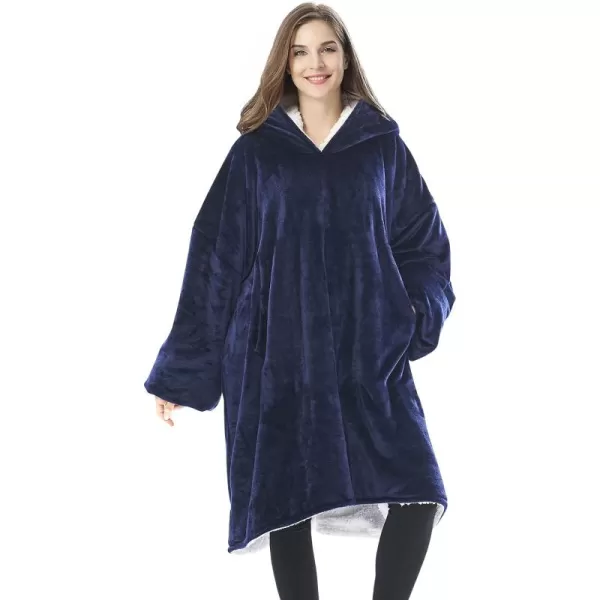 Venustas Wearable Blanket Hoodie, Oversized Sherpa Hooded Blanket Sweatshirt, Super Warm and Cozy Hoodie Blanket for Women Men Adults