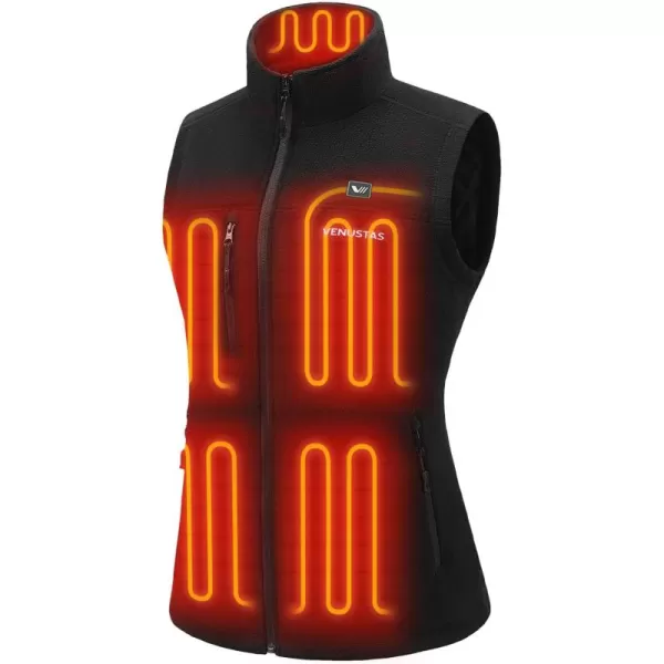 Venustas Women's Recycled Fleece Heated Vest with Battery Pack, Lightweight Insulated Electric Lady's Heated Vest