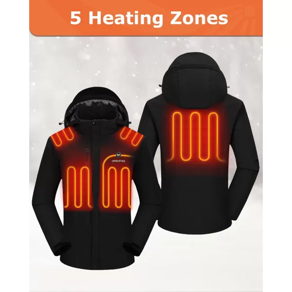 Venustas [Upgraded Battery Men's Heated Jacket, Up to 20 Hours of Warmth, Windbreaker Softshell Coat for Outdoor Hunting
