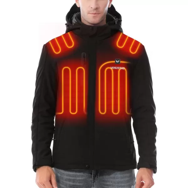 Venustas [Upgraded Battery Men's Heated Jacket, Up to 20 Hours of Warmth, Windbreaker Softshell Coat for Outdoor Hunting