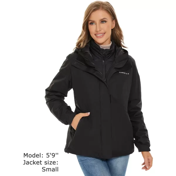 Venustas Women's 3-in-1 Heated Down Jacket, Electric Puffer Jacket with Battery, 90% Down Fill, Winter Snow Ski Heated Coat