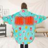 imageVenustas Heated Wearable Blanket Hoodie with Battery Pack 74V Oversized Sherpa Blanket Hoodie Sweatshirt Cozy Warm SoftCoke Burger