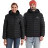 imageVenustas Unisex DualControl Heated Jacket Waterresistant Heated Coat for Women and Men with Battery IncludedBlack