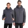 imageVenustas Unisex DualControl Heated Jacket Waterresistant Heated Coat for Women and Men with Battery IncludedDark Gray