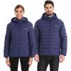 imageVenustas Unisex DualControl Heated Jacket Waterresistant Heated Coat for Women and Men with Battery IncludedNavy
