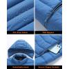 imageVenustas Unisex Heated Jacket with Battery Heated Coat for Women and Men with Detachable HoodBlue