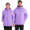 imageVenustas Unisex Heated Jacket with Battery Heated Coat for Women and Men with Detachable HoodPurple
