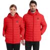 imageVenustas Unisex Heated Jacket with Battery Heated Coat for Women and Men with Detachable HoodRed