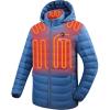 imageVenustas Unisex Heated Jacket with Battery Heated Coat for Women and Men with Detachable HoodBlue