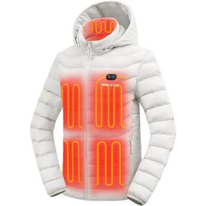imageVenustas Unisex DualControl Heated Jacket Waterresistant Heated Coat for Women and Men with Battery IncludedBeige