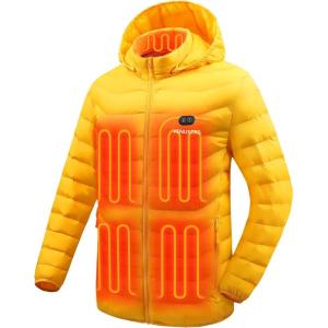 imageVenustas Unisex DualControl Heated Jacket Waterresistant Heated Coat for Women and Men with Battery IncludedYellow