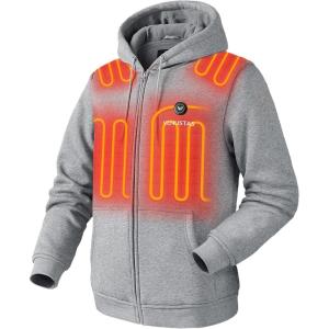 imageVenustas Unisex Heated Hoodie with Battery Included Heated Jacket for Women and MenGrey