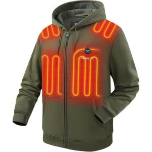 imageVenustas Unisex Heated Hoodie with Battery Included Heated Jacket for Women and MenOlive Green