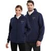 imageVenustas 12V DualControl Heated Hoodie Unisex with Battery Included Electric Heated Sweatshirt Coat for Men Women ZipUpNavy