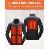 imageVenustas Mens 3in1 Heated Down Jacket Electric Puffer Jacket with Battery 90 Down Fill Winter Snow Ski Heated CoatBlack