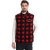 imageVenustas Mens Fleece Heated Vest with Battery Lightweight Insulated Electric VestRed Plaid