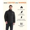 imageVenustas Mens Lightweight Heated Jacket with Battery 6Zone Electric Puffer Winter Coat for Outdoor Camping HikingBlack