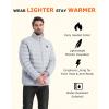 imageVenustas Mens Lightweight Heated Jacket with Battery 6Zone Electric Puffer Winter Coat for Outdoor Camping HikingSilver Gray
