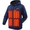 imageVenustas 12V DualControl Heated Hoodie Unisex with Battery Included Electric Heated Sweatshirt Coat for Men Women ZipUpNavy