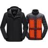 imageVenustas Mens 3in1 Heated Down Jacket Electric Puffer Jacket with Battery 90 Down Fill Winter Snow Ski Heated CoatBlack