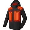 imageVenustas Mens Heated Jacket with Battery 20Hour Runtime Waterproof Softshell Heating Coat for Outdoor Hiking HuntingBlack