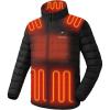 imageVenustas Mens Lightweight Heated Jacket with Battery 6Zone Electric Puffer Winter Coat for Outdoor Camping HikingBlack