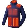 imageVenustas Mens Lightweight Heated Jacket with Battery 6Zone Electric Puffer Winter Coat for Outdoor Camping HikingNavy