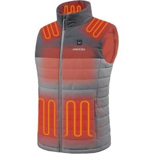 imageVenustas Mens Heated Vest with Battery Lightweight Quilted Vest for MenGray Heather Grill