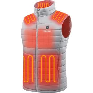 imageVenustas Mens Heated Vest with Battery Lightweight Quilted Vest for MenLight Gray