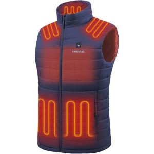 imageVenustas Mens Heated Vest with Battery Lightweight Quilted Vest for MenNavy Blue